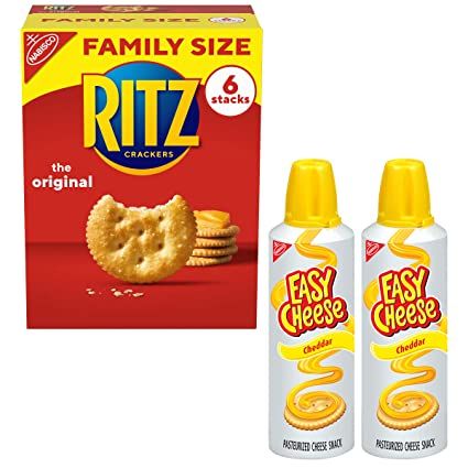 Photo 1 of *EXPIRED June and Aug 2022*
*NON REFUNDABLE*
RITZ Original Crackers and Easy Cheese Cheddar Snack Variety Pack, 1 Family Size Box & 2 Cans
