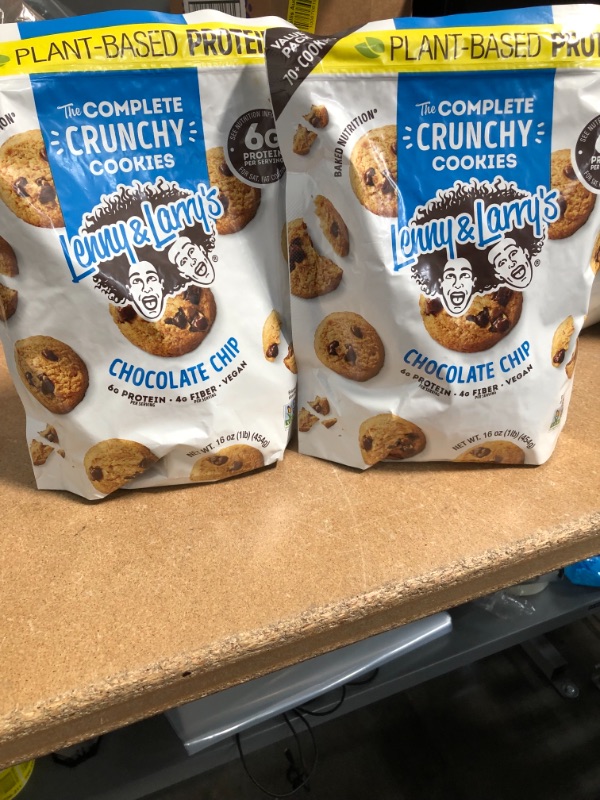 Photo 2 of *EXPIRES Feb 2022*
*NON REFUNDABLE*
Lenny & Larry's the Complete Crunchy Cookie, Chocolate Chip, 6g Plant Protein, Vegan, Non-GMO, 16 Ounce Pouch (Pack of 2)
