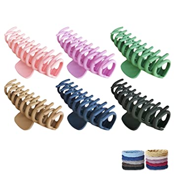 Photo 1 of 6 Pack Hair Claw Clips, 4 Inch