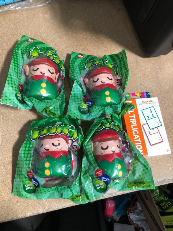 Photo 1 of Kids' Bundle (4 Squishy Elf on a Shelf Toy and Multiplication Flash Cards, 36)