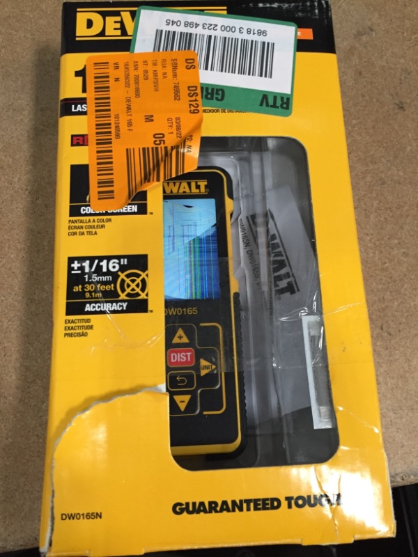 Photo 2 of **BROKEN SCREEN** DEWALT 165 ft. Color Screen Laser Distance Measurer