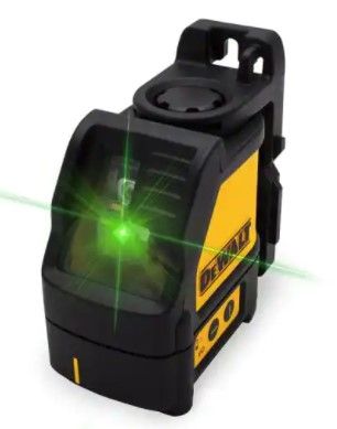 Photo 1 of 165 ft. Green Self-Leveling Cross Line Laser Level with (3) AAA Batteries & Case
