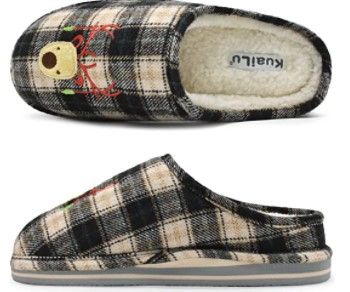 Photo 1 of KuaiLu Womens Fuzzy Slippers with Memory Foam Ladies Slip on Winter House Slippers Warm Fluffy Plush Sherpa Lined Supportive Non-slip Rubber Sole Indoor Outdoor 5-11
