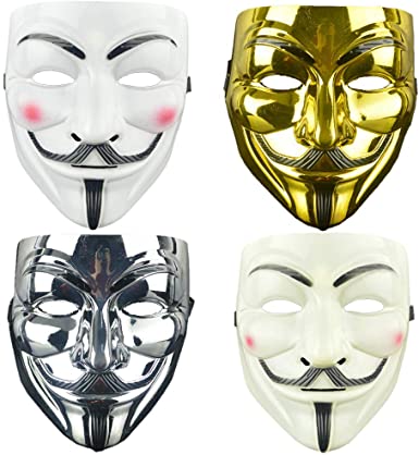 Photo 1 of 4 Pack V for Vendetta Guy Mask Halloween Mask Halloween Costume Cosplay Party Mask for Halloween Cosplay Party - 2 pack
