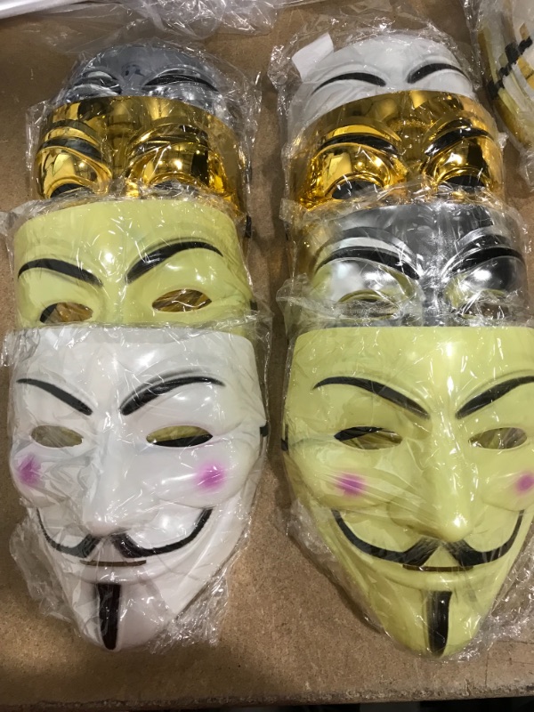 Photo 2 of 4 Pack V for Vendetta Guy Mask Halloween Mask Halloween Costume Cosplay Party Mask for Halloween Cosplay Party - 2 pack
