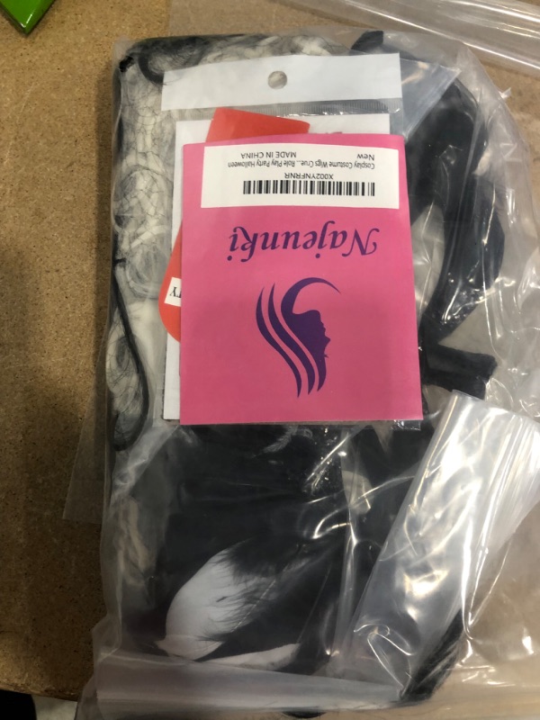 Photo 1 of Cosplay Costume Wigs Cruella Devil Black and White Heat Resistant Synthetic Adult Hairs for Role Play Party Halloween
