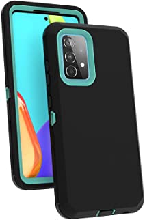 Photo 1 of NKase Phone Case for Samsung Galaxy A52 5G, Dual Layer Samsung A52 5G Case Heavy Duty Rugged Hybrid Military Grade Cover Protective Case for Galaxy A52 5G, Black/Teal - 2 pack