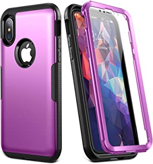 Photo 1 of YOUMAKER [2021 Upgraded] iPhone Xs Case/iPhone X Case, Full Body Rugged with Built-in Screen Protector Heavy Duty Protection Slim Fit Shockproof Cover for iPhone Xs/X Case 5.8 Inch -Purple
