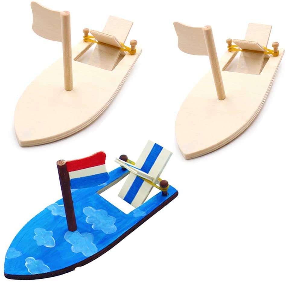 Photo 1 of Drawing Wooden Sailboats Home DIY Education Toy Creative Painted White Models Children's Coloring Handmade DIY Boats Toy ?3pack?Toddler Christmas Gift - 2 pack 