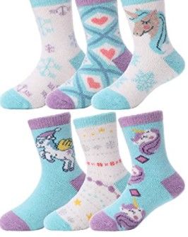 Photo 1 of EBMORE Kids Wool Socks for Boys Toddlers Girls Warm Winter Hiking Thick Cozy Thermal Boot Heavy Crew Socks 6 Pairs 1-3t
