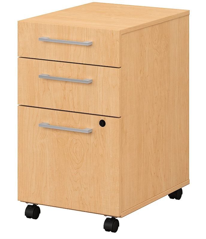 Photo 1 of  Bush Business Furniture 400 Series 3 Drawer Mobile File Cabinet in Natural Maple
