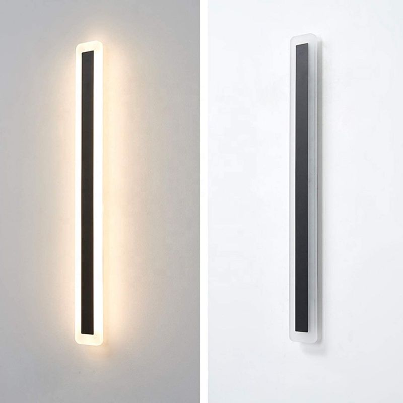 Photo 1 of LS-PRO (24 inch/ 14w) Outdoor Long Strip Modern LED Wall Lighting Fixture Lamps, Elegant Frosted White Acrylic, Black Aluminum Body IP65 Waterproof Anti Rust