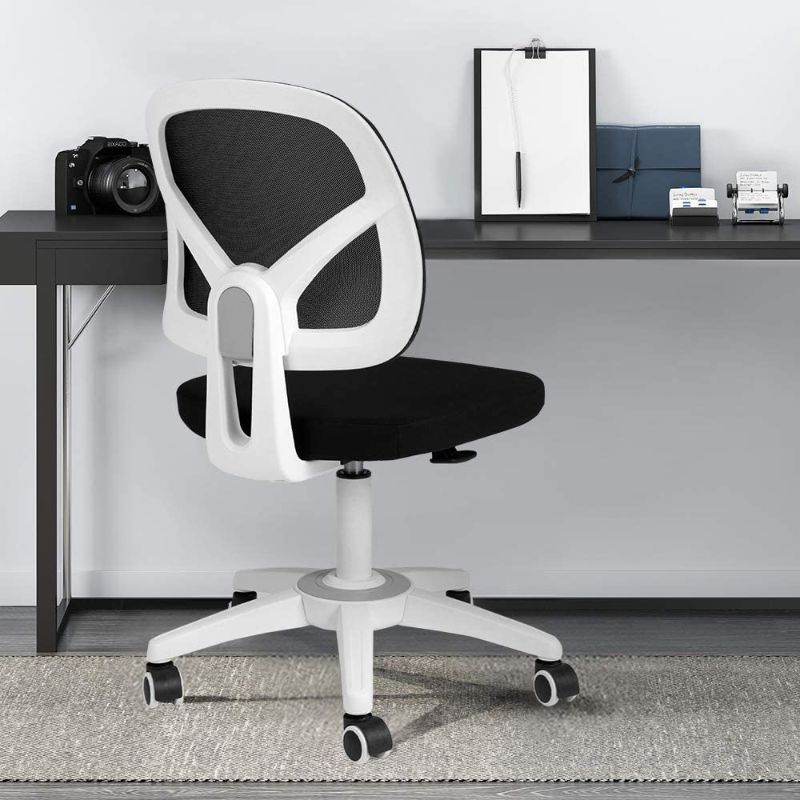 Photo 1 of HBADA Office Chair, Mesh Desk Task Chair, Ergonomic Computer Chair with Adjustable Height for Adults and Kids,White
