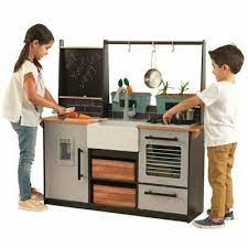 Photo 1 of KidKraft 18 Piece Farm to Table Play Kitchen in Gray and Black
