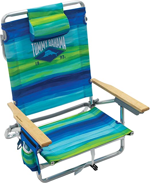 Photo 1 of Tommy Bahama 5-Position Classic Lay Flat Folding Backpack Beach Chair
