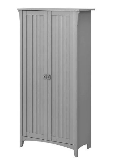 Photo 1 of Bush Furniture Salinas 63" Storage Cabinet with 5 Shelves, Cape Cod Gray (SAS332CG-03)
