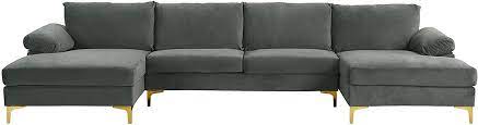 Photo 1 of ***Box 2 out of 3 only*** Casa Andrea Milano llc Modern Large Velvet Fabric Sectional Sofa Couch with Extra Wide Chaise Lounge with Golden Legs, L Shaped, Black

3 boxes..