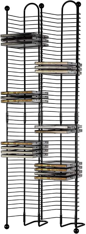 Photo 1 of Atlantic Nestable 100 CD Tower - Holds 100 CDs, Efficient Side by Side Space-Saving Design, Heavy Gauge Steel Construction, Gunmetal Finish PN63705079
