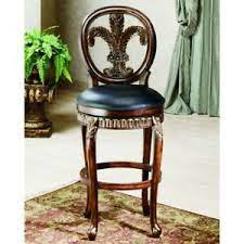 Photo 1 of Fleur De Lis Triple Leaf Counter-Height Bar Stool