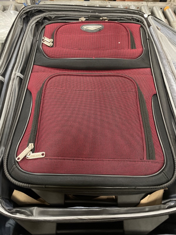 Photo 4 of Travel Select Amsterdam Expandable Rolling Upright Luggage, Burgundy, 8-Piece Set
