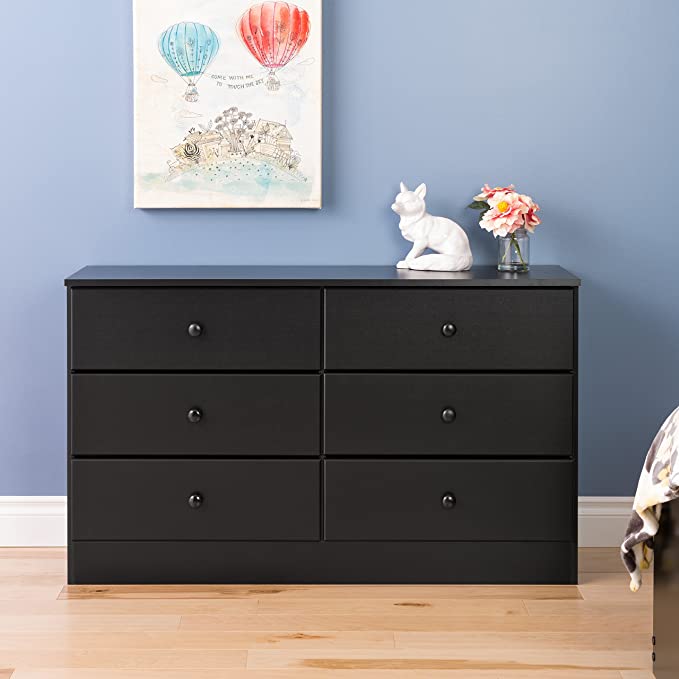 Photo 1 of INCOMPLETE-BOX 1-MISSING OTHER BOXES-Prepac Astrid 6 Drawer Dresser, Black
