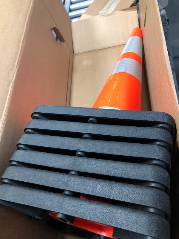 Photo 2 of 28 in. Orange Reflective PVC Injection Molded Cone- 6 pack 
