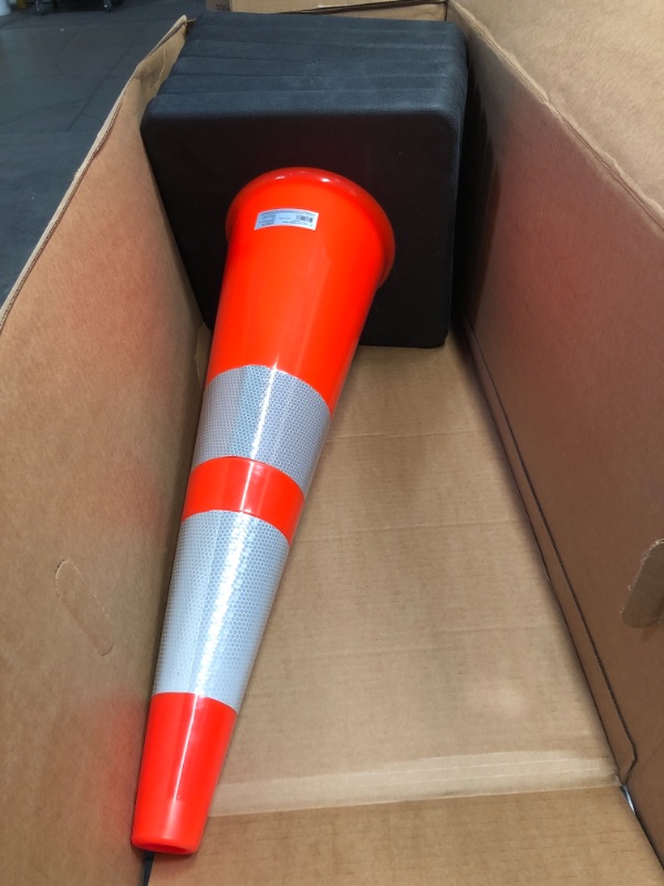 Photo 3 of 28 in. Orange Reflective PVC Injection Molded Cone- 6 pack 
