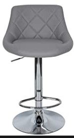 Photo 1 of  SIMILAR TO STOCK PHOTO GREY AND Black Adjustable Height Grey Faux Leather and Bar Stool