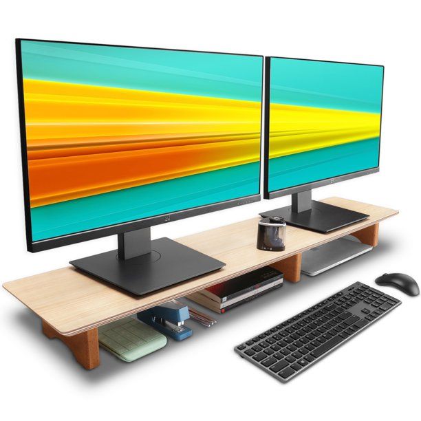 Photo 1 of Aothia Monitor Stand,Wooden Riser Supports Laptop Computer/TV(Oak)
