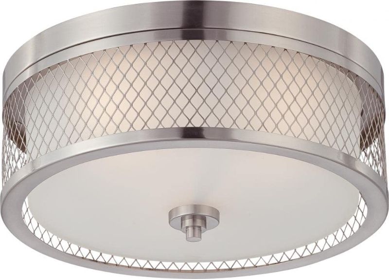 Photo 1 of NUVO 60/4691 Three Light Flush Mount, Pwt, Nckl, B/S, Slvr
