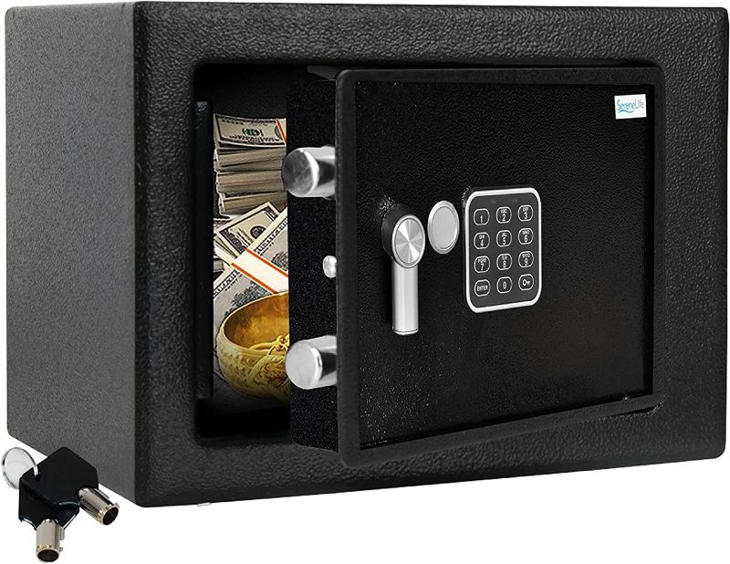 Photo 1 of (parts only) Home Security Electronic Lock Box - Safe with Mechanical Override, Digital Combination Lock Safe, LED Low Battery Indicator, Includes Mounting Bolts, Keys & (4) x ‘AA’ Batteries - SereneLife SLSFE15
