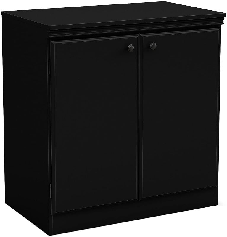 Photo 1 of *INCOMPLETE* 
South Shore Small 2-Door Storage Cabinet with Adjustable Shelf, Pure Black
