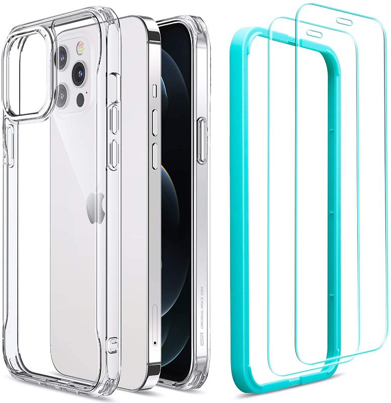 Photo 1 of ESR Sidekick Series Compatible with iPhone 12 Pro Max Case with Screen Protectors, [2 Glass Screen Protectors] [Ergonomic Protective Case] [Shock-Absorbing Corners], 6.7-Inch, Clear
SET OF 4 