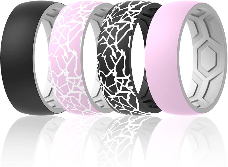 Photo 1 of ThunderFit Silicone Wedding Rings Men and Women, 2 Layer Top Design - 7mm Width 1.8mm Thick- size 7
set of 2