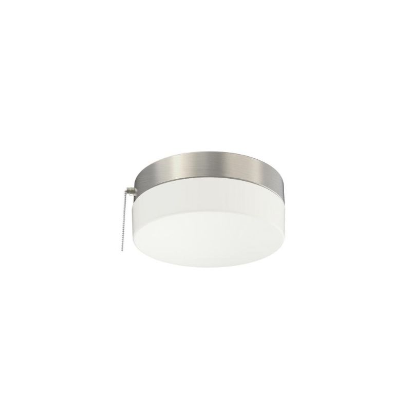 Photo 1 of *READ BELOW** Hampton Bay Hanafin 9 in. 100-Watt Equivalent Brushed Nickel Selectable Integrated LED Flush Mount with Glass Shade and Pull Chain
