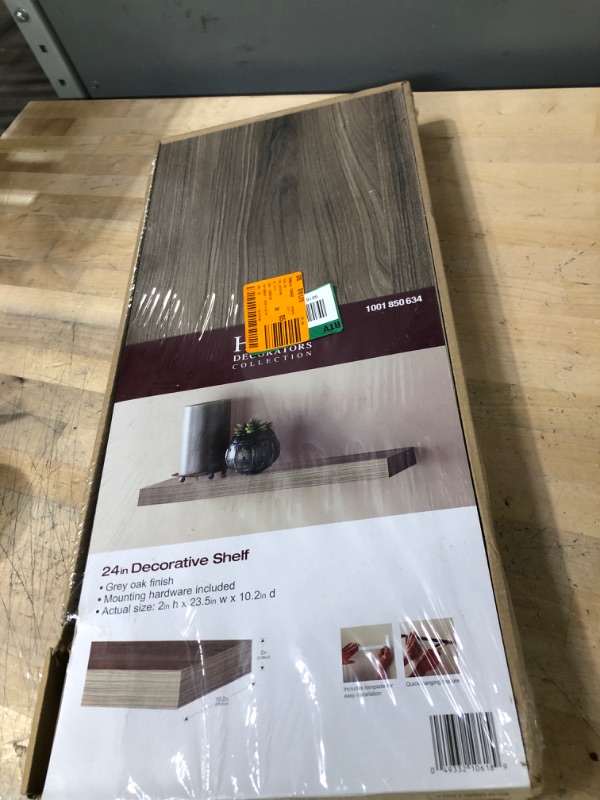 Photo 1 of *READ BELOW** HOME DECORATIONS COLLECTION 24 IN DECORATIVE SHELF - GREY OAK FINISH 