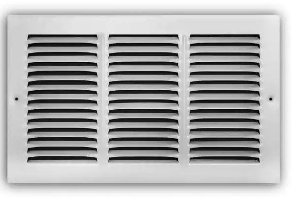 Photo 1 of 14 in. x 8 in. Steel Return Air Grille in White
 - SET OF 2