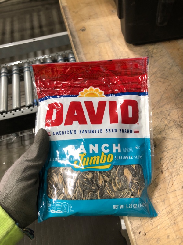 Photo 2 of *EXP DATE 04/26/22** David Jumbo Roasted & Salted Ranch Sunflower Seeds 5.25 Oz. - SET OF 8 
