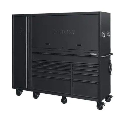 Photo 1 of (Incomplete - Top Right Storage Only) Husky - Heavy-Duty 80 in. W 10-Drawer, Deep Combination Tool Chest and Rolling Cabinet Set in Matte Black (3-Piece)