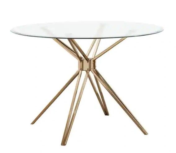 Photo 1 of (Incomplete - Base Only) Southern Enterprises - Talta Gold Round Dining Table