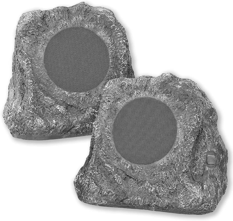 Photo 1 of ***PARTS ONLY*** it.innovative technology Outdoor Rock Speaker Pair - Wireless Bluetooth Speakers for Garden, Patio, Waterproof Design, Built for all Seasons, Rechargeable Battery, Wireless Music Streaming, Charcoal
