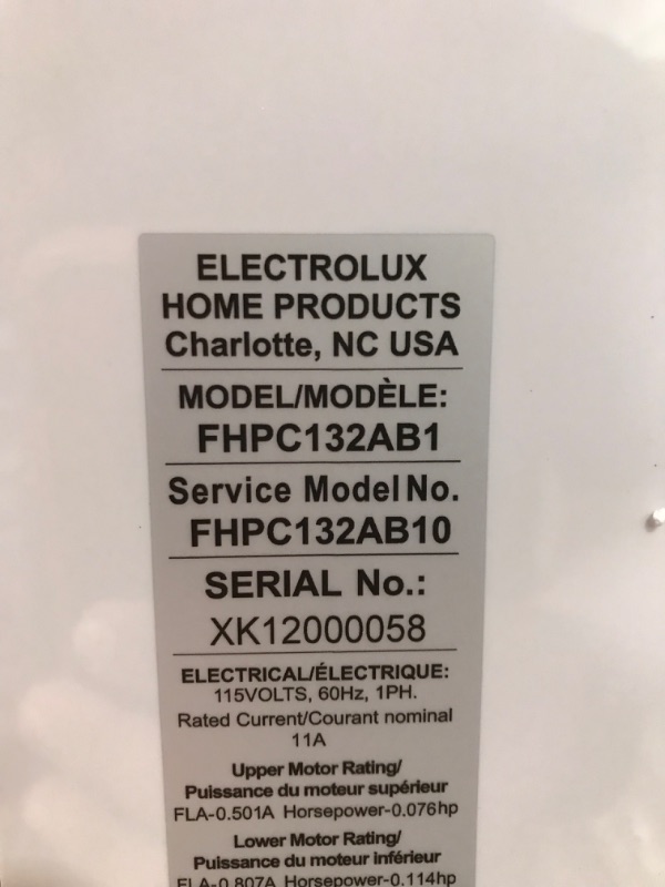 Photo 1 of Frigidaire FHPC132AB1 Portable Air Conditioner with Remote Control, Up to 450 Sq. Ft, White
