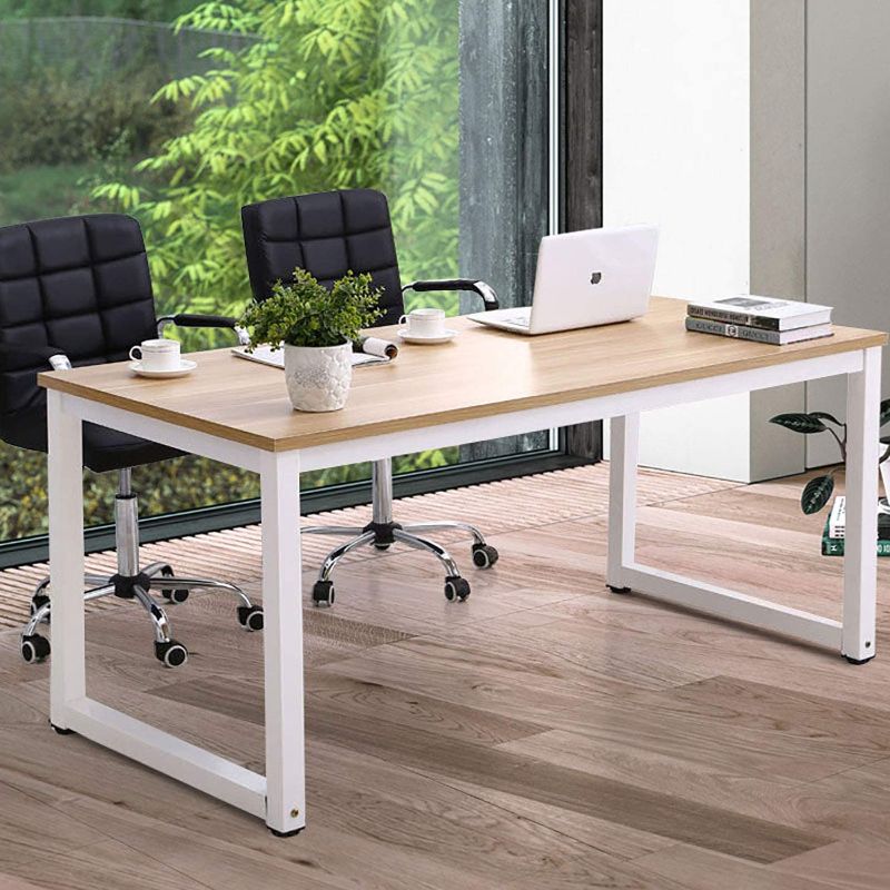 Photo 1 of NSdirectModern Computer Desk 63 inch Large Office Desk Writing Study Table for Home Office Desk Workstation Wide Metal Sturdy Frame Thicker Steel Legs, White.
