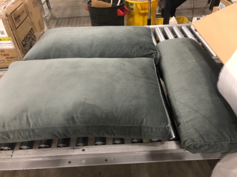 Photo 4 of *INCOMPLETE* BOX 2 OF 2 Casa Andrea Milano LLC Modern Large Velvet Fabric Sectional Sofa L Shape Couch with Extra Wide Chaise Lounge, Grey


