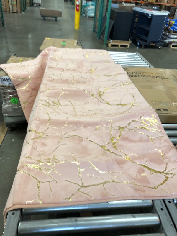 Photo 1 of 7'8" X 5' INDOOR/ OUTDOOR MAT PINK AND GOLD