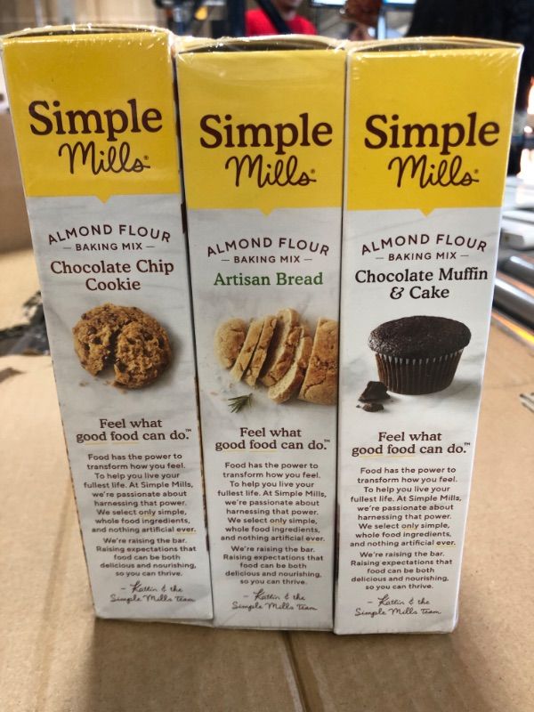 Photo 2 of *BEST BY 10/2021* Simple Mills Almond Flour Sample Baking Mix 3 Count Chocolate Muffin & Cake, Artisan Bread, Chocolate Chip Cookie, 3 Pack