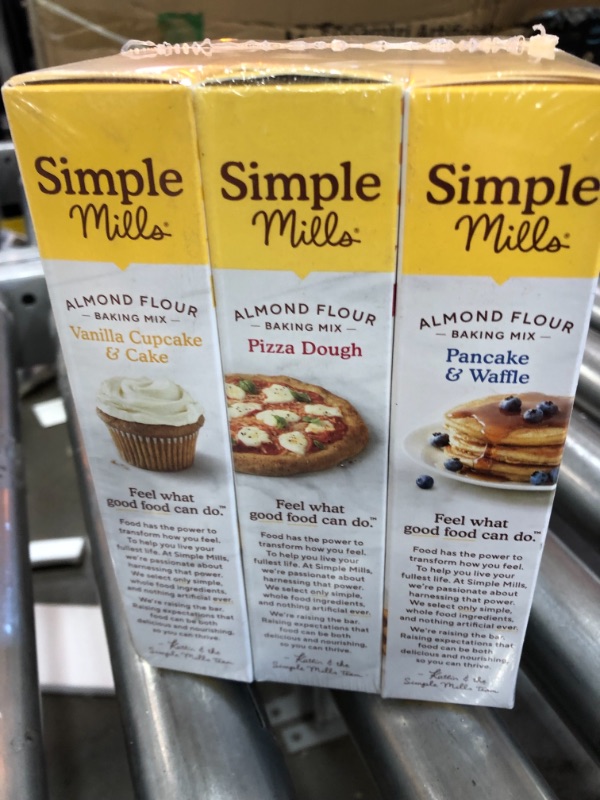 Photo 2 of *BEST BY 12/2021* Simple Mills Almond Flour Sample Baking Mix 3 Count Vanilla Cupcake & Cake, Pizza Dough, Pancake and Waffle, 3 Pack