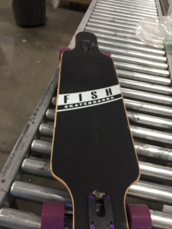 Photo 3 of FISH SKATEBOARDS 41-Inch Downhill Longboard Skateboard Through Deck 8 Ply Canadian Maple, Complete Cruiser, Free-Style
