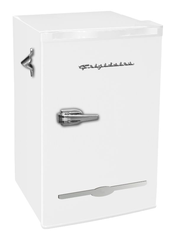 Photo 1 of Frigidaire 3.2 Cu Ft Retro Mini Fridge with Side Bottle Opener, (EFR376) White
