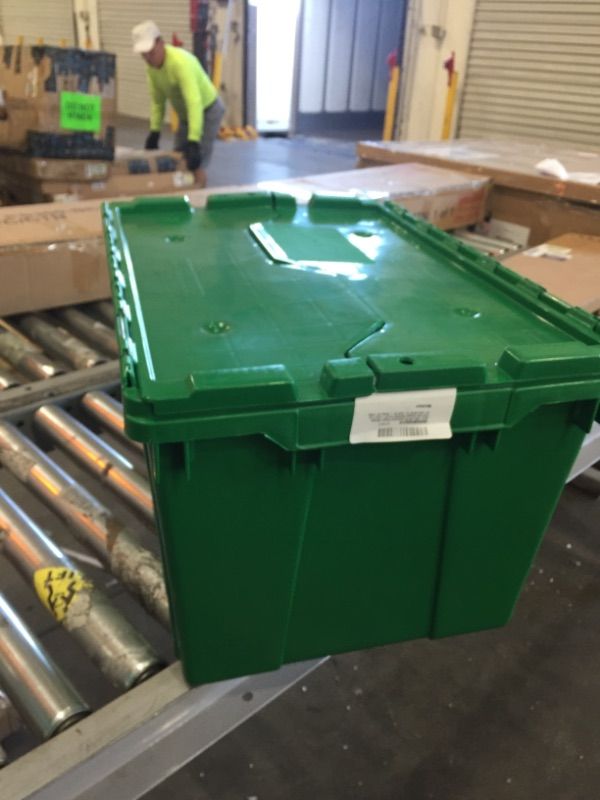 Photo 3 of AKRO-MILS Attached Lid Container, 1.62 cu. ft., Green